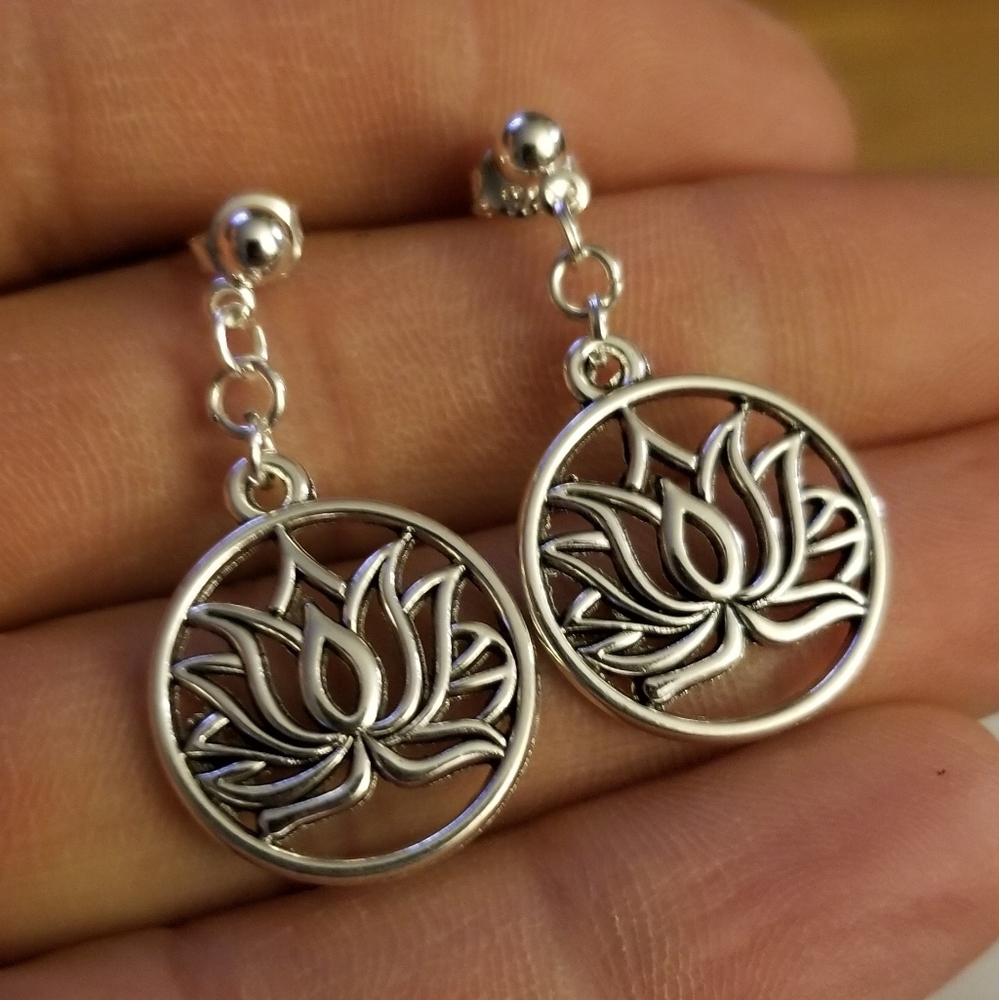 Lotus flower earrings